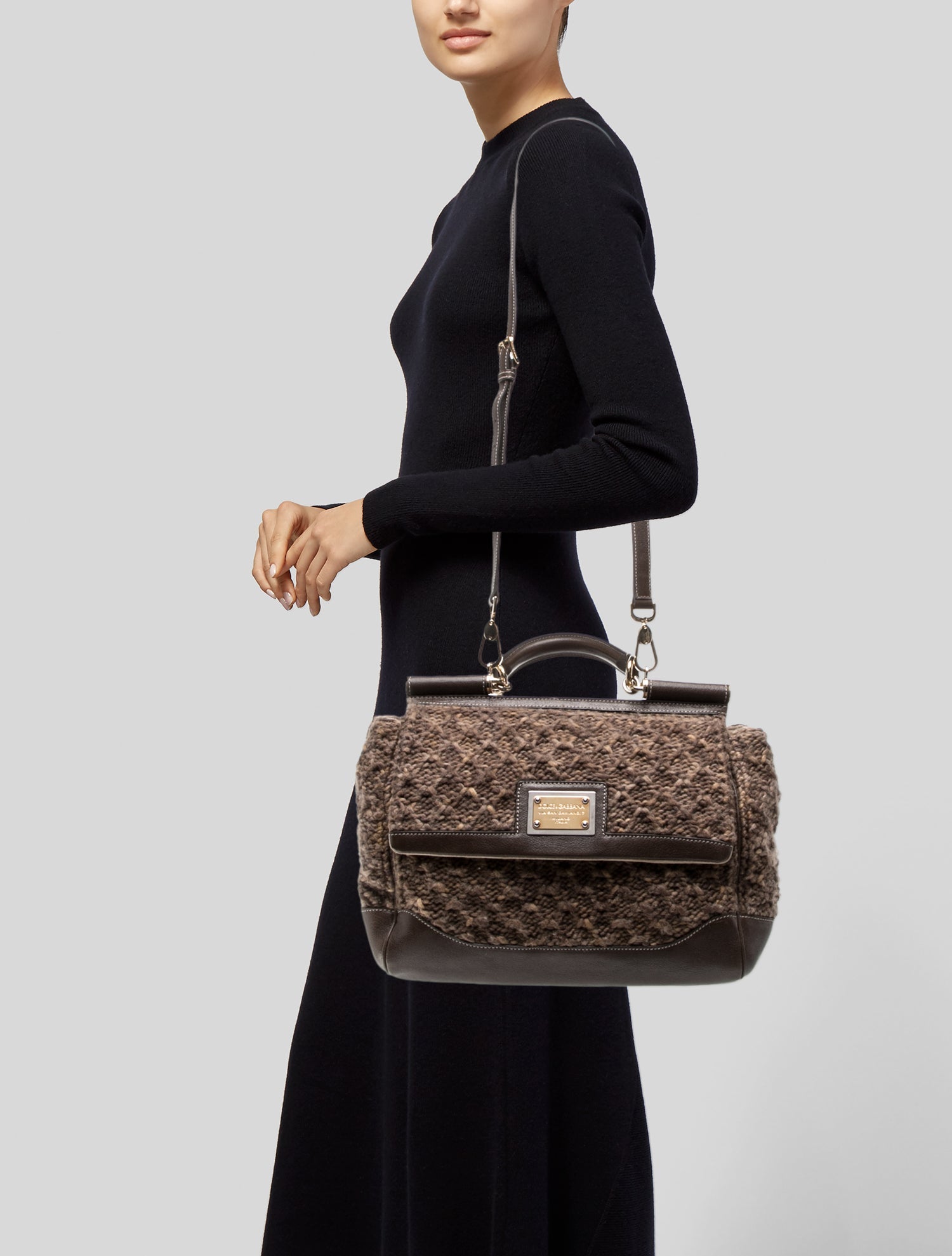 Dolce & Gabbana Crochet Wool Miss Sicily Satchel