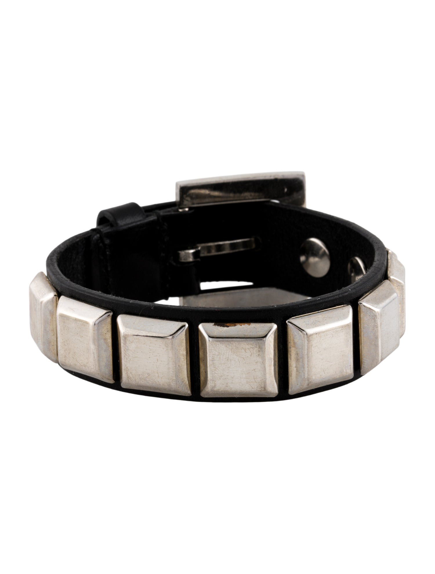 Dolce & Gabbana Leather Studded Buckle Wrap Bracelet