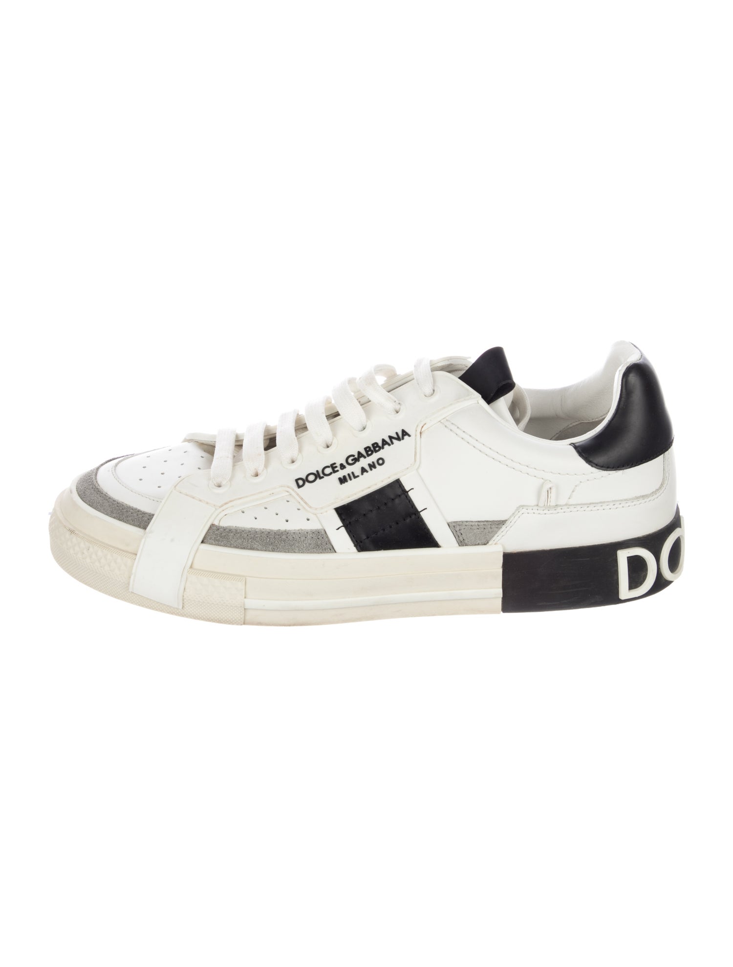 Dolce & Gabbana Leather Printed Sneakers