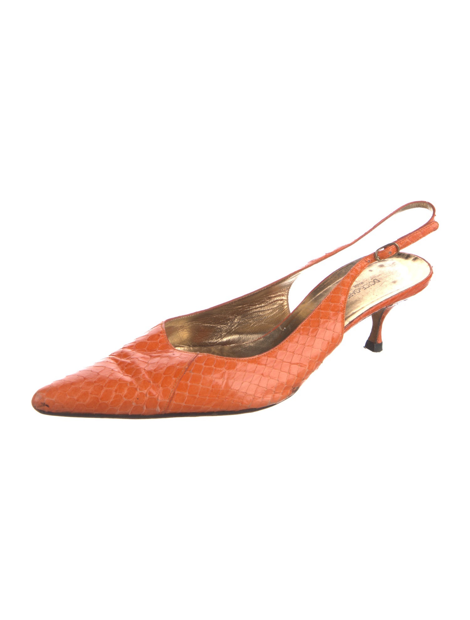 Dolce & Gabbana Snakeskin Slingback Pumps