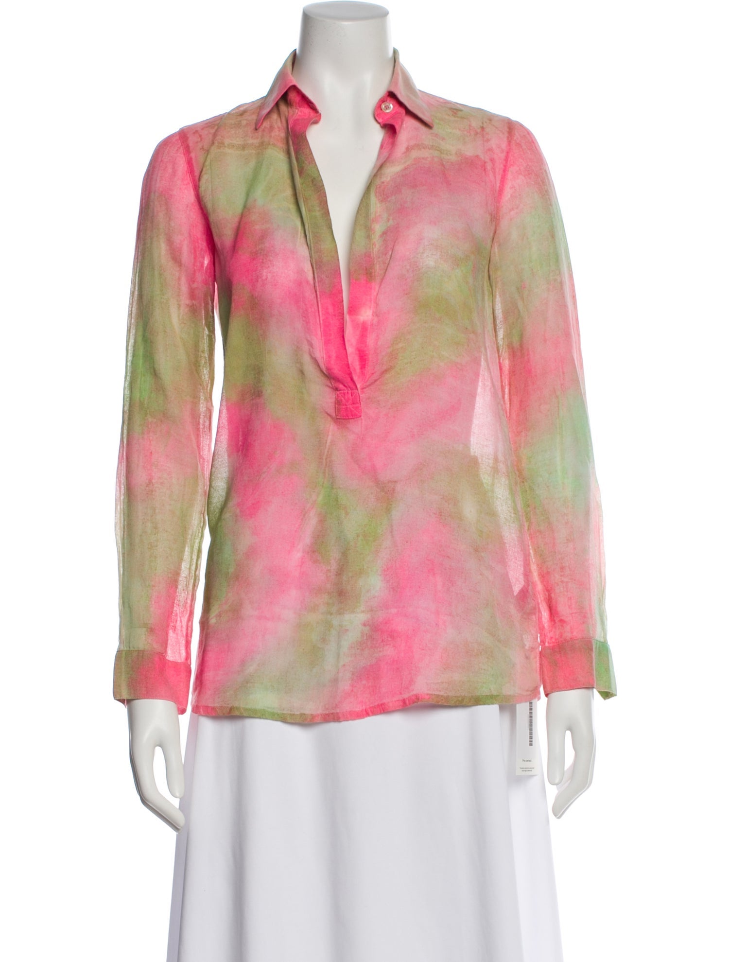 Dolce & Gabbana Tie-Dye Print V-Neck Blouse