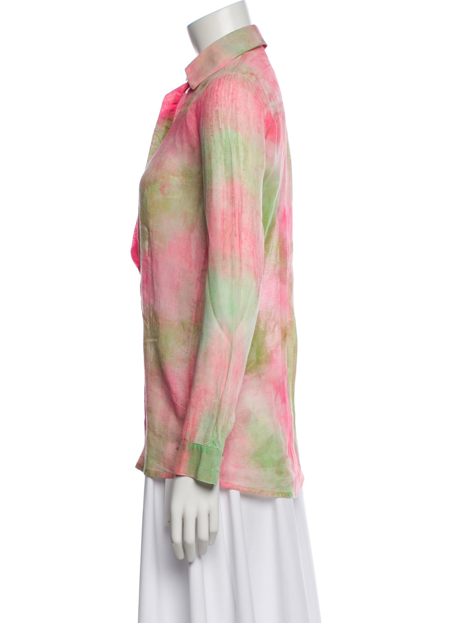 Dolce & Gabbana Tie-Dye Print V-Neck Blouse
