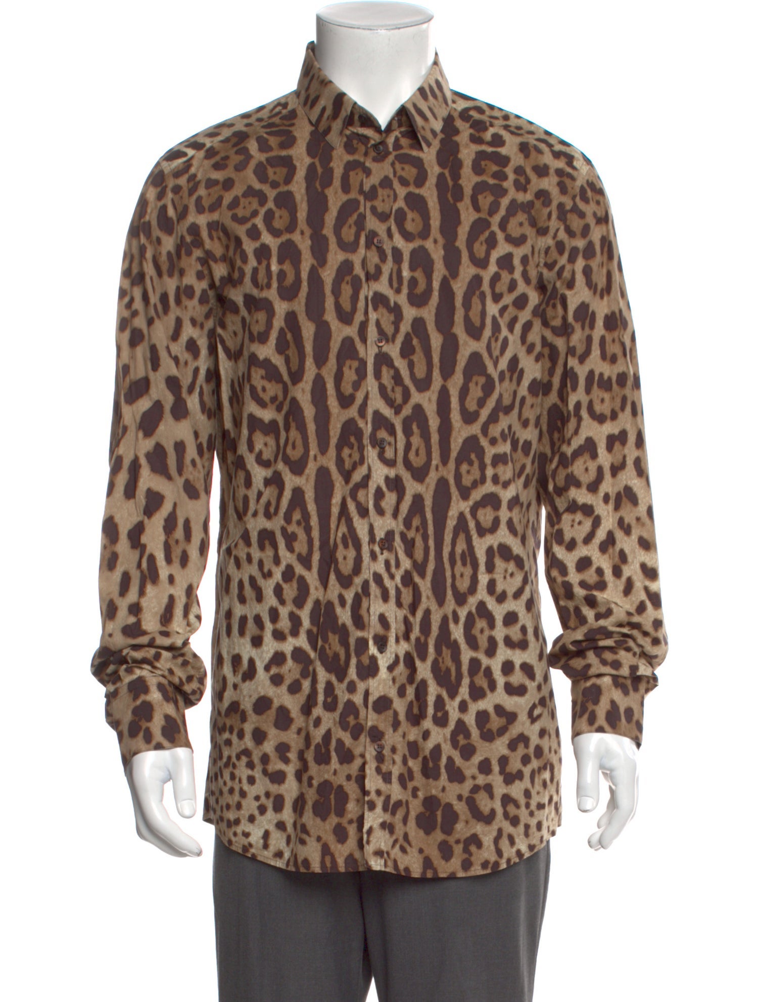 Dolce & Gabbana Animal Print Long Sleeve Dress Shirt