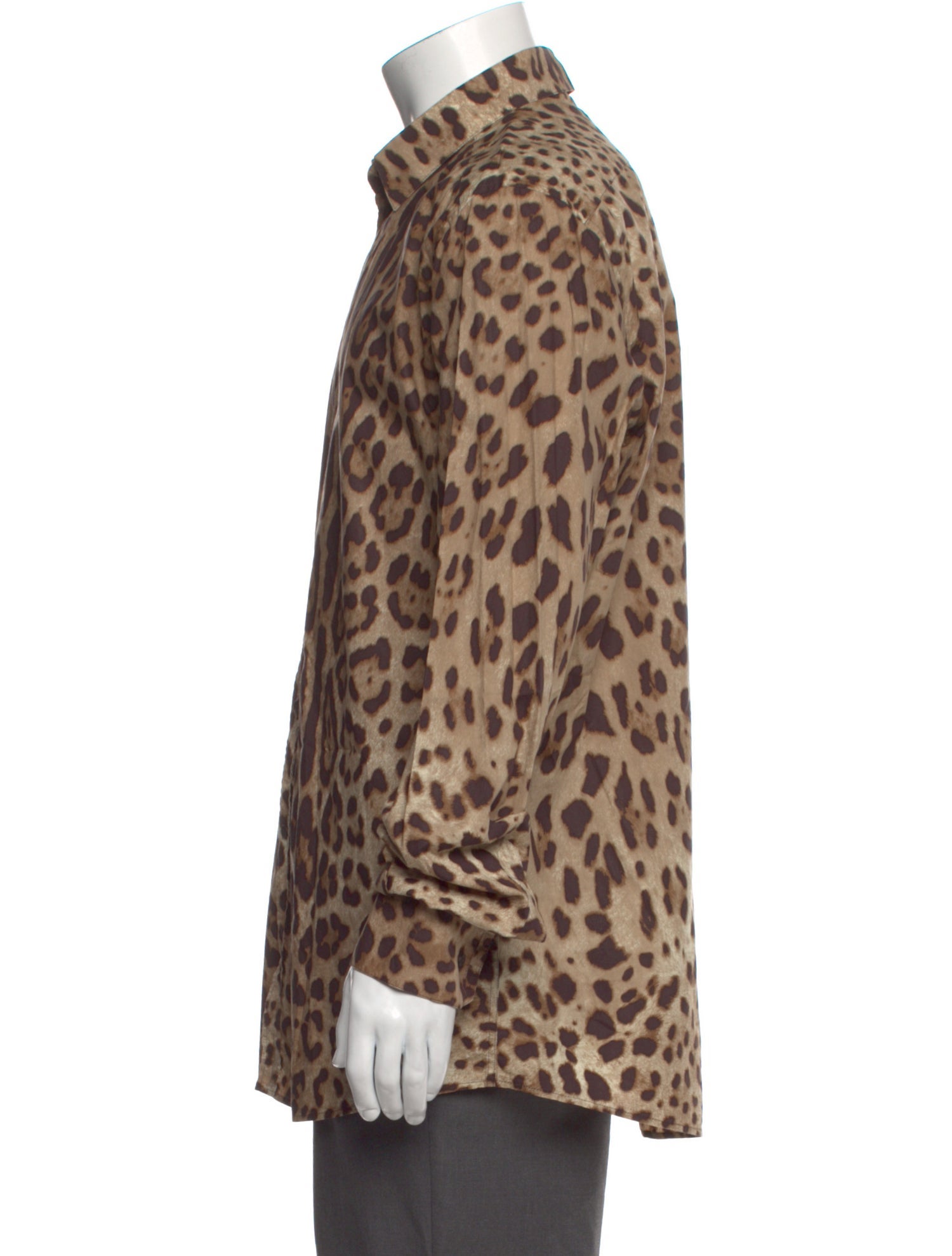 Dolce & Gabbana Animal Print Long Sleeve Dress Shirt