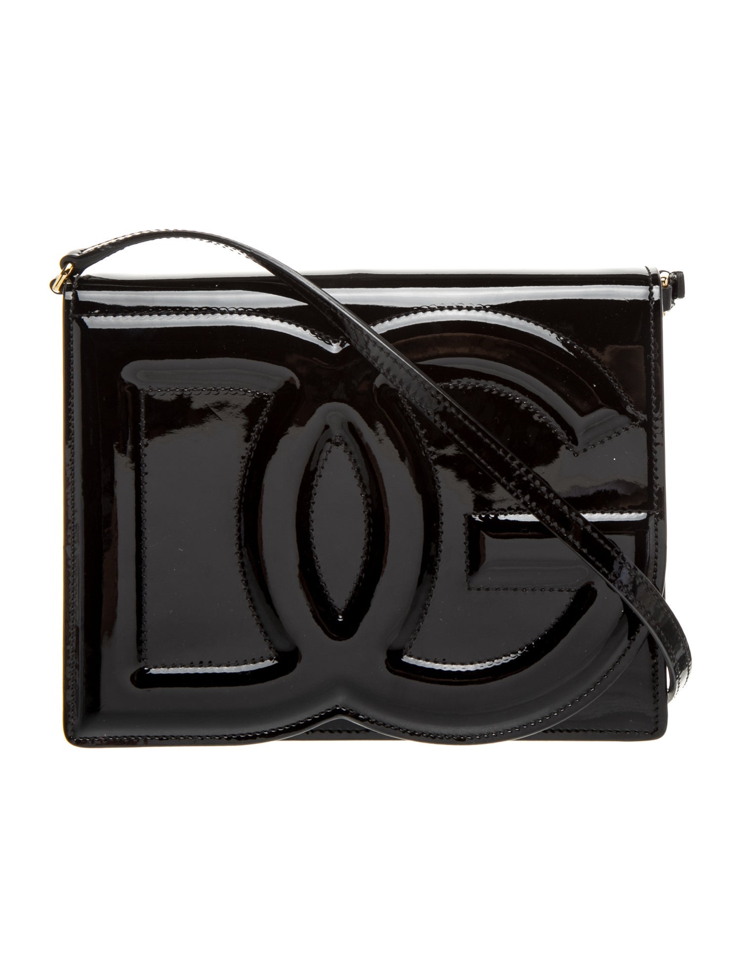 Dolce & Gabbana Patent Leather DG Logo Crossbody Bag