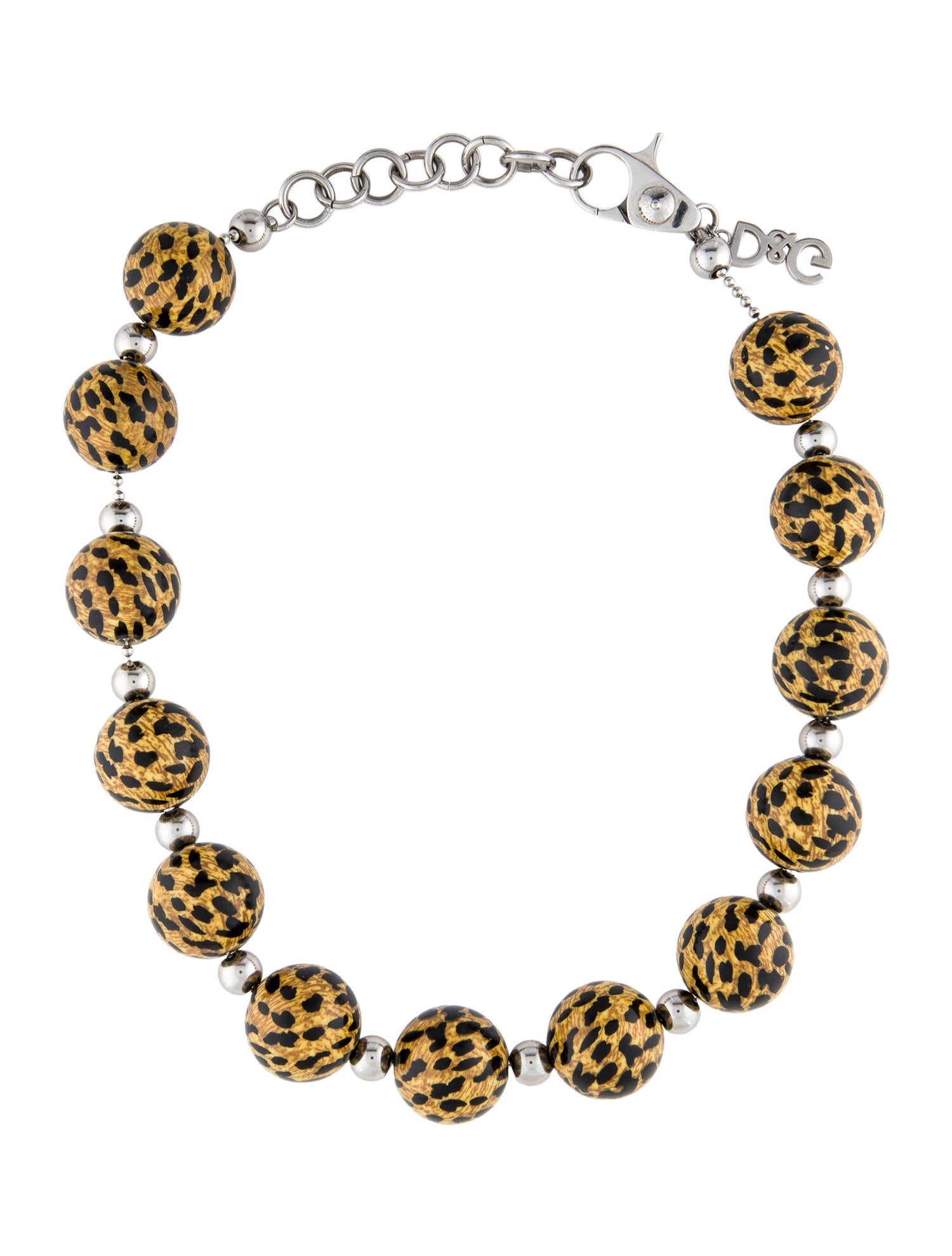 Dolce & Gabbana Leopard Print Beaded Necklace