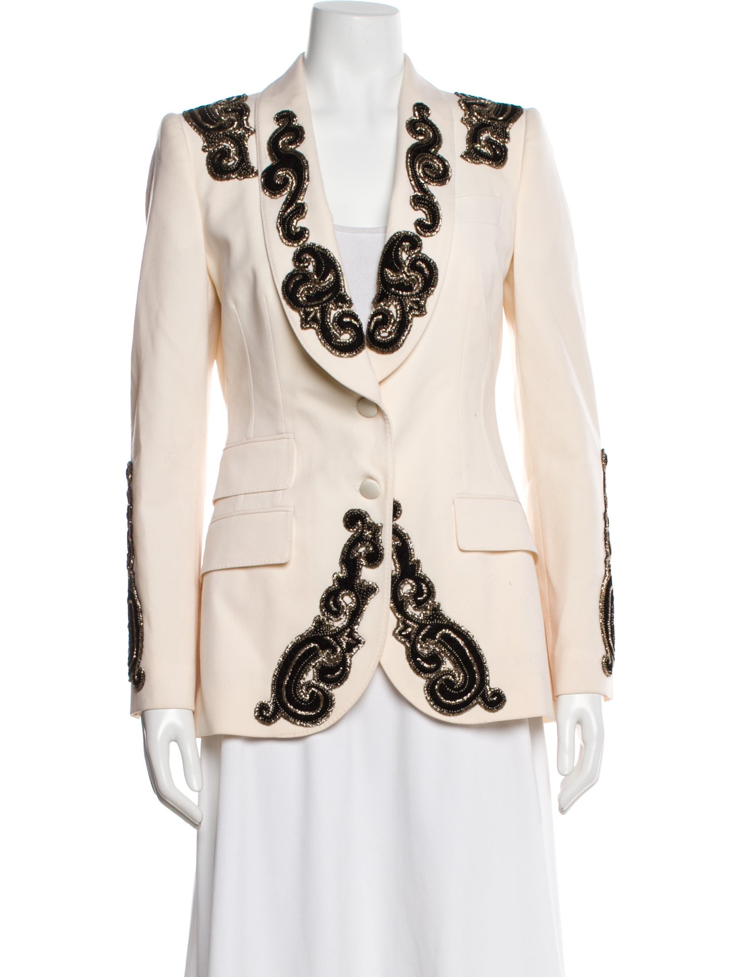 Dolce & Gabbana Virgin Wool Printed Evening Jacket