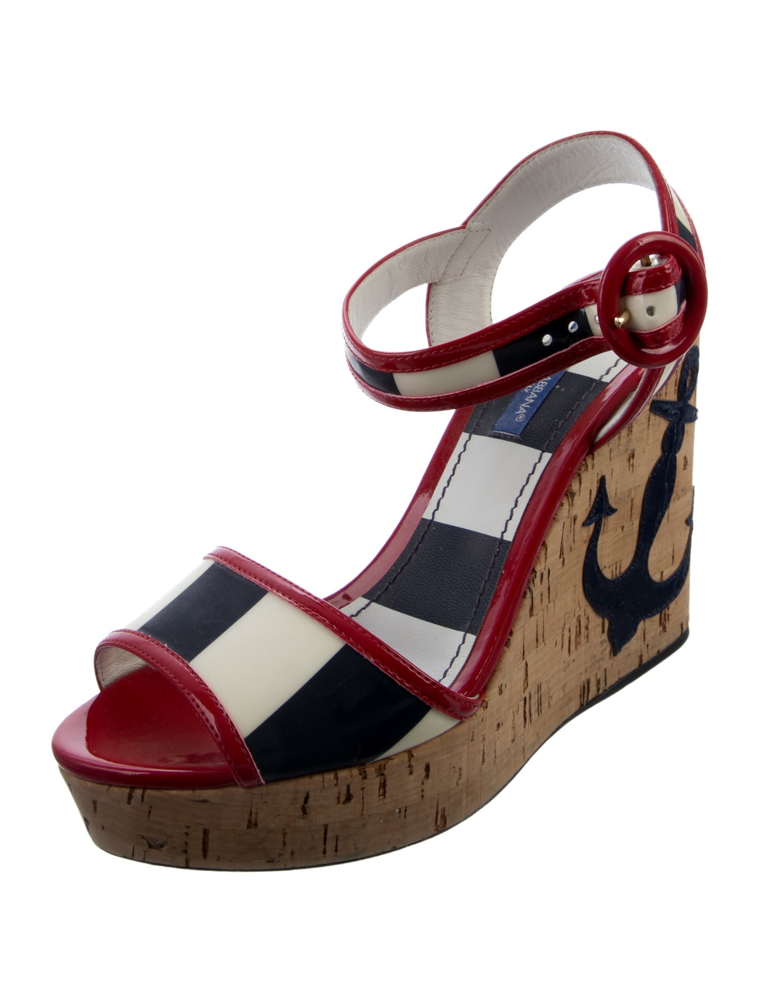 Dolce & Gabbana Patent Leather Printed Sandals