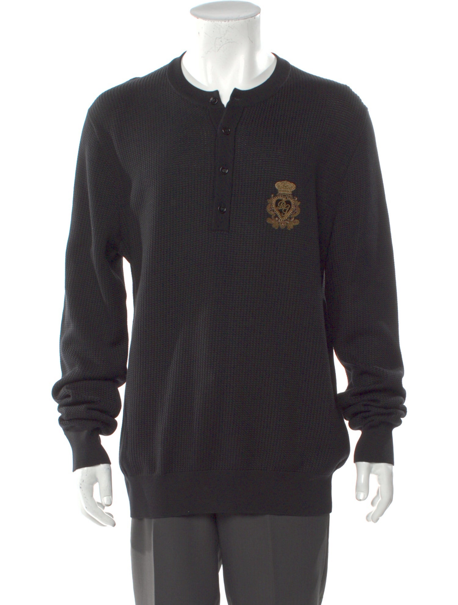 Dolce & Gabbana Graphic Print Crew Neck Polo Sweater