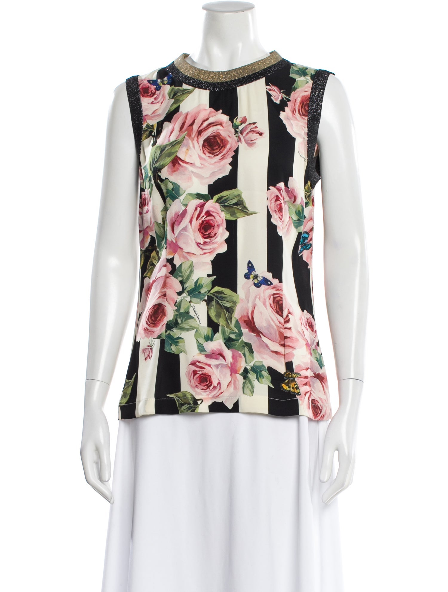 Dolce & Gabbana Silk Floral Print Top