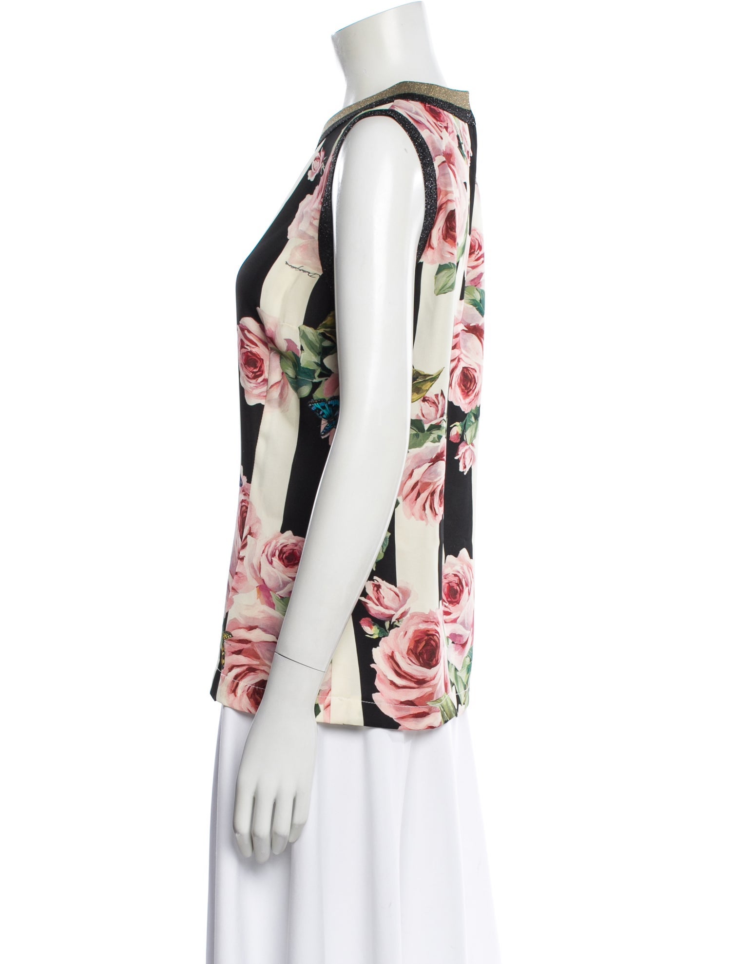 Dolce & Gabbana Silk Floral Print Top