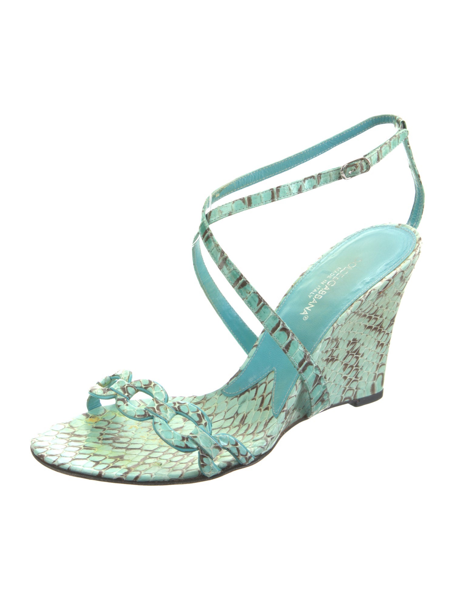 Dolce & Gabbana Snakeskin Animal Print Sandals