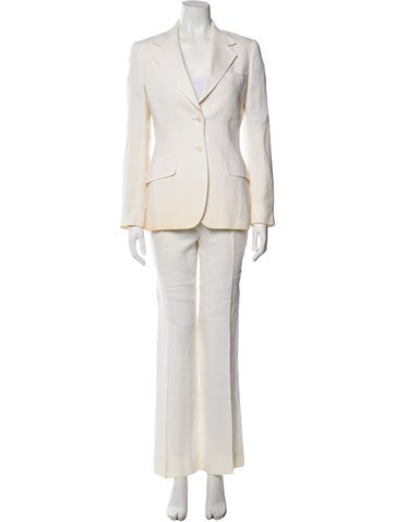 Pre-owned Dolce & Gabbana Linen Pantsuit In Neutral