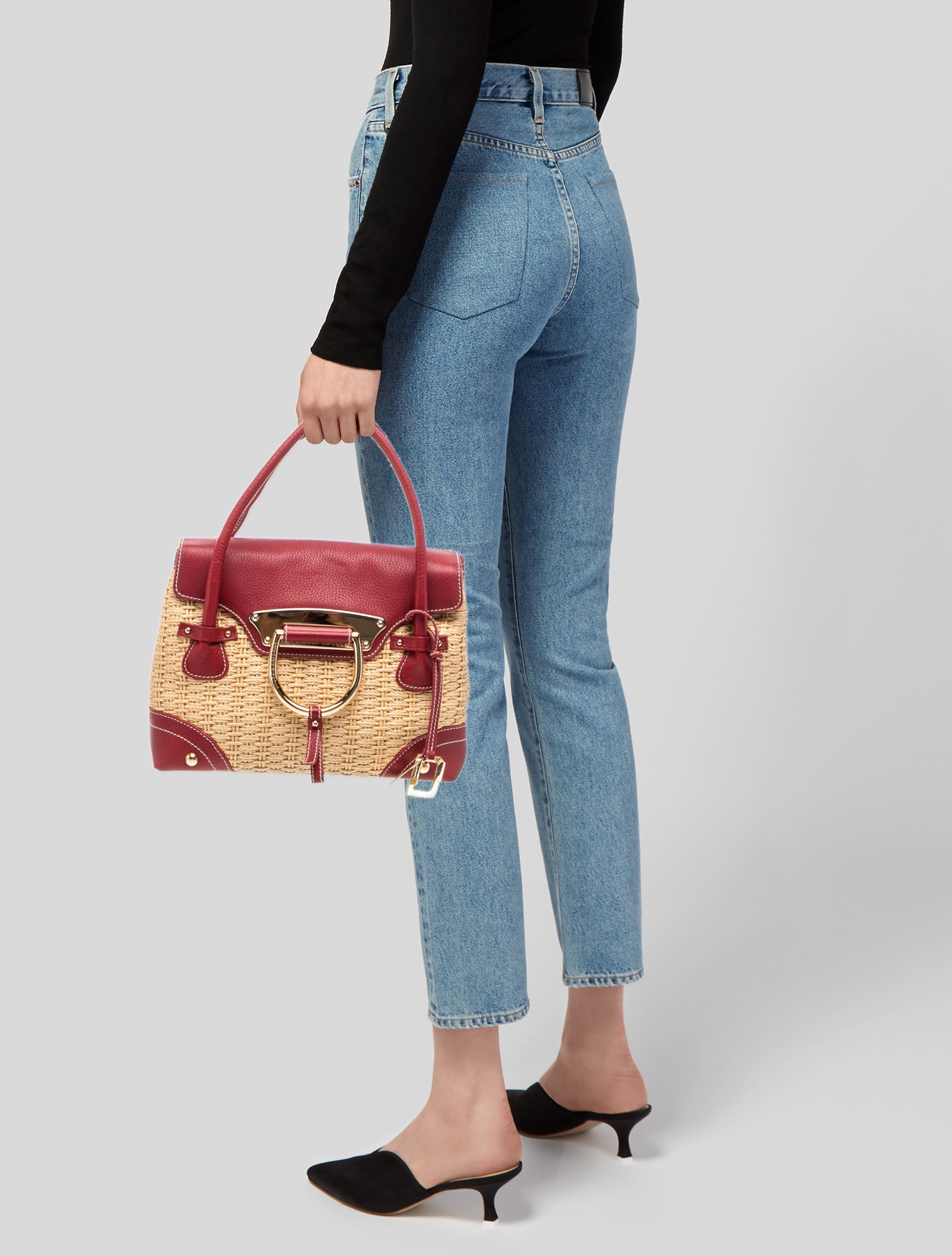 Dolce & Gabbana Straw Top Handle Bag
