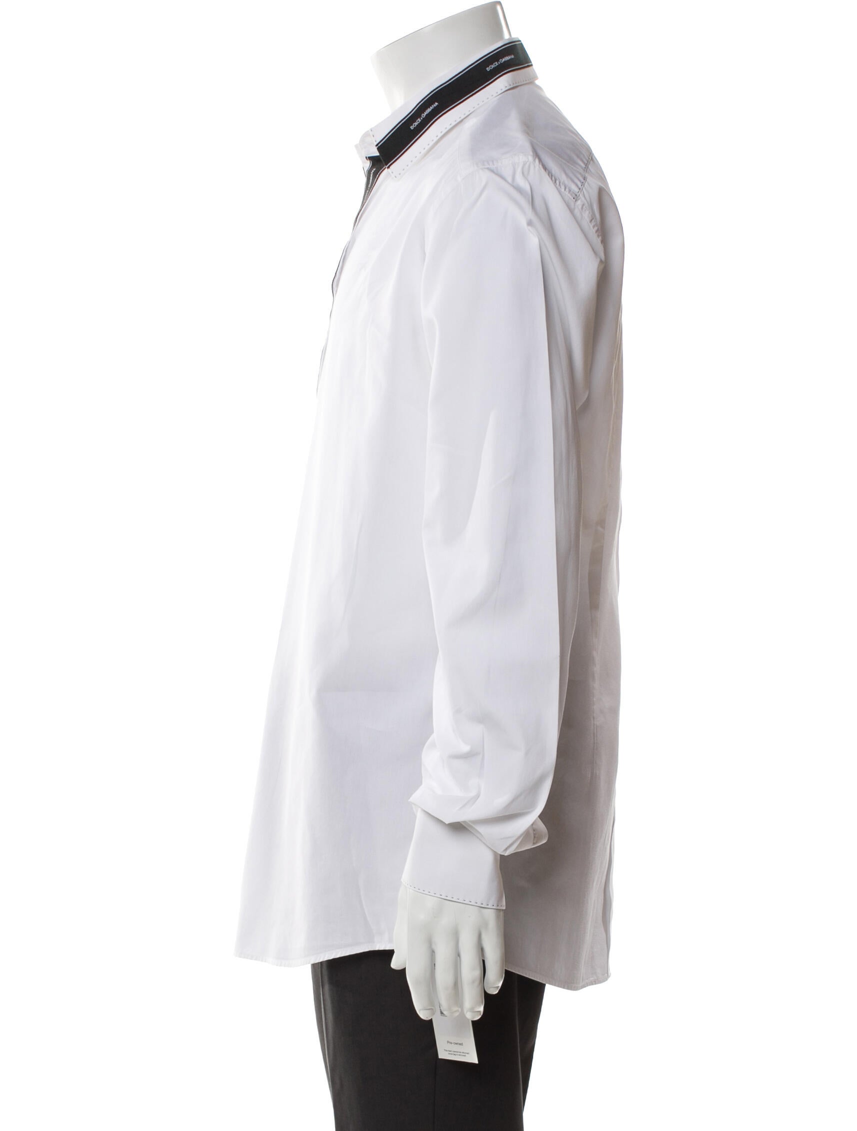 Dolce & Gabbana Gold Long Sleeve Dress Shirt - White Dress Shirts, Clothing  - DAG568587 | The RealReal