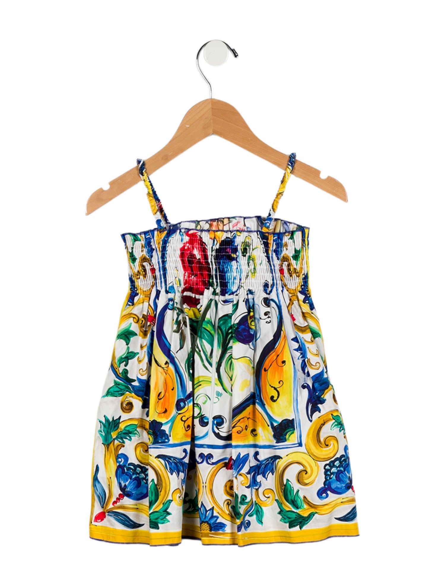 Dolce & Gabbana Toddler Girls' White Multicolor Sleeveless Sun Dress