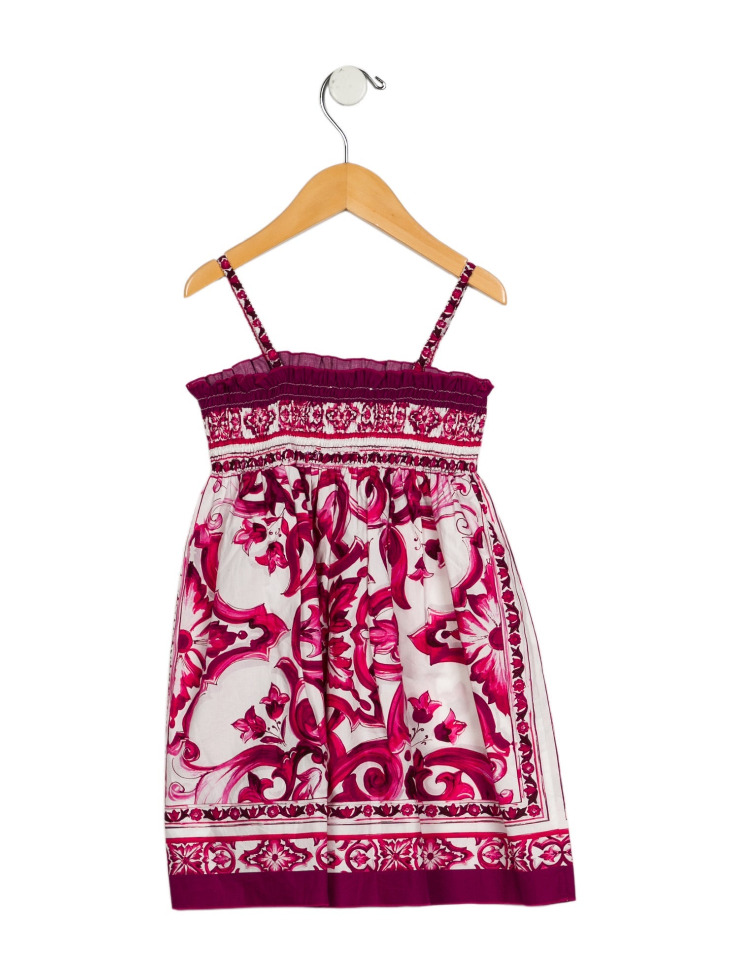 Dolce & Gabbana Cotton white and multicolor patterned sleeveless dress