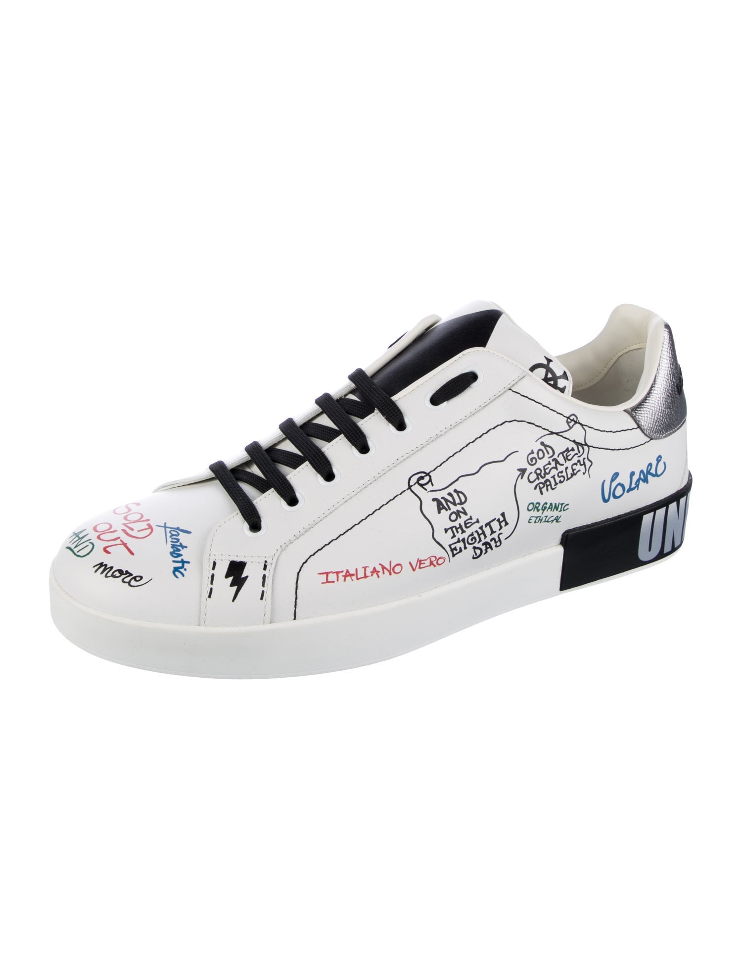 Dolce & Gabbana Leather Printed Sneakers