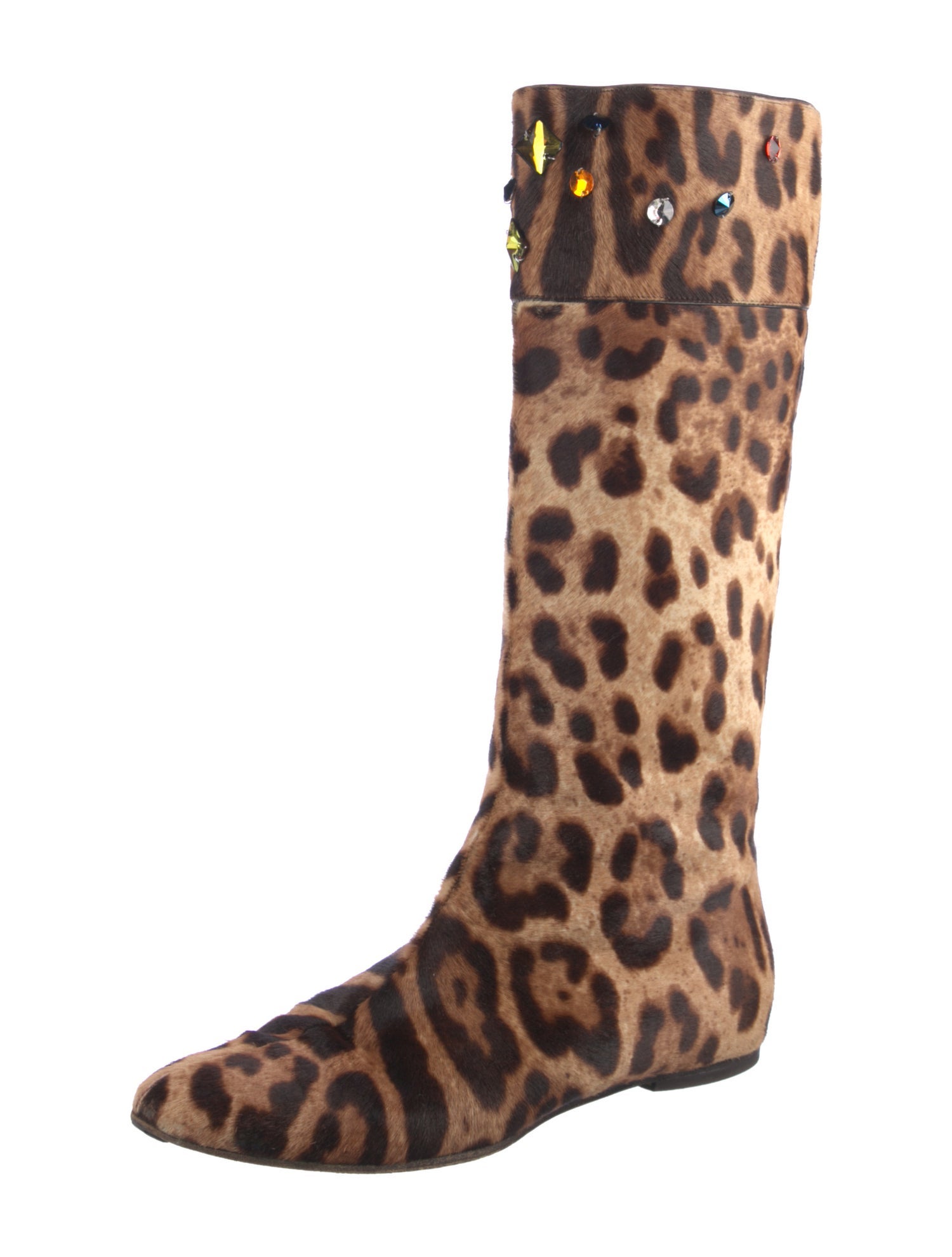 Dolce & Gabbana Ponyhair Animal Print Boots