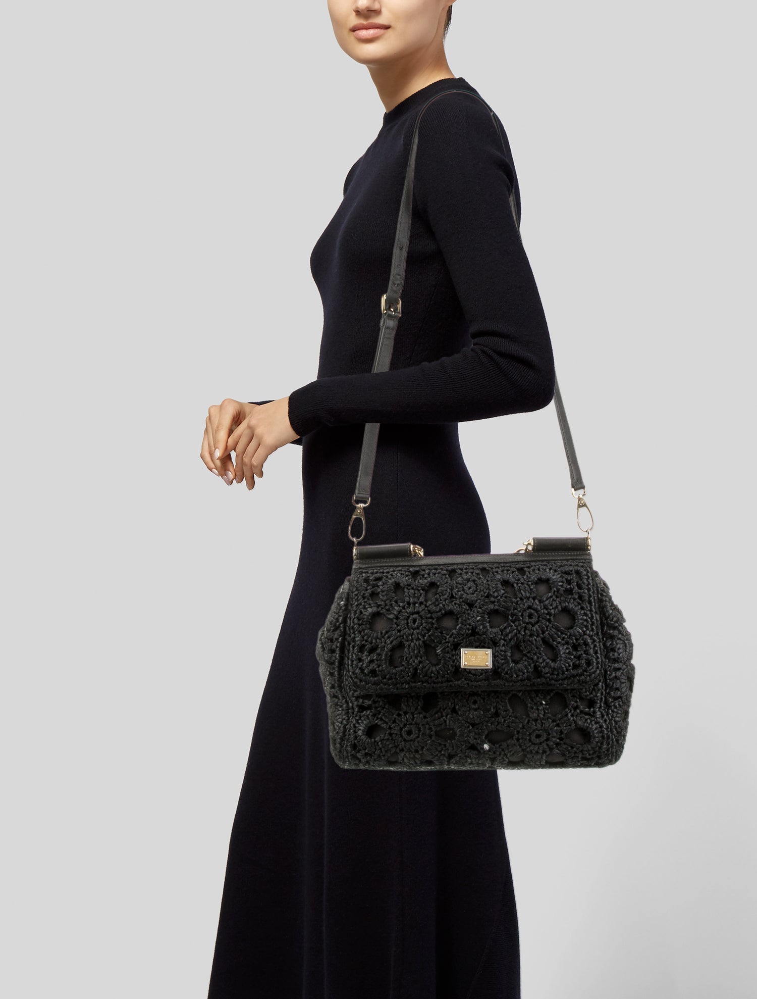 Dolce & Gabbana Raffia Top Handle Bag