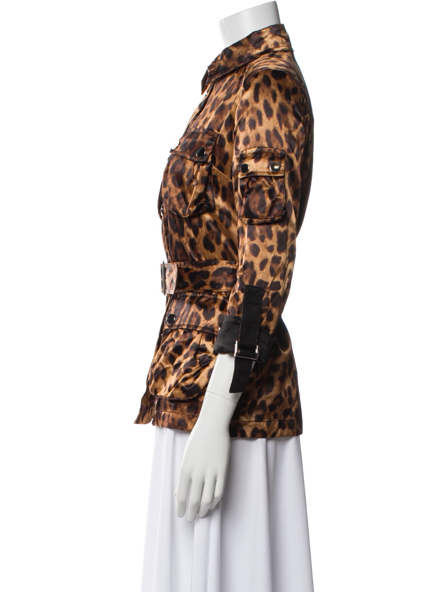 Dolce & Gabbana Nylon Animal Print Utility Jacket