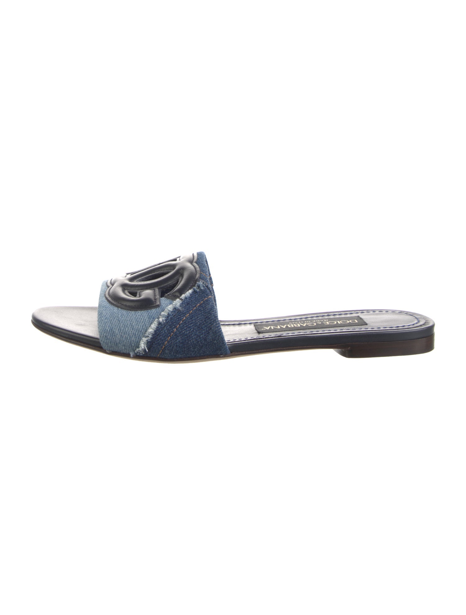 Dolce & Gabbana Signature Logo Denim Slides