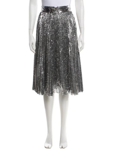 Pre-owned Dolce & Gabbana Pleated Accents Knee-length Skirt In Silver