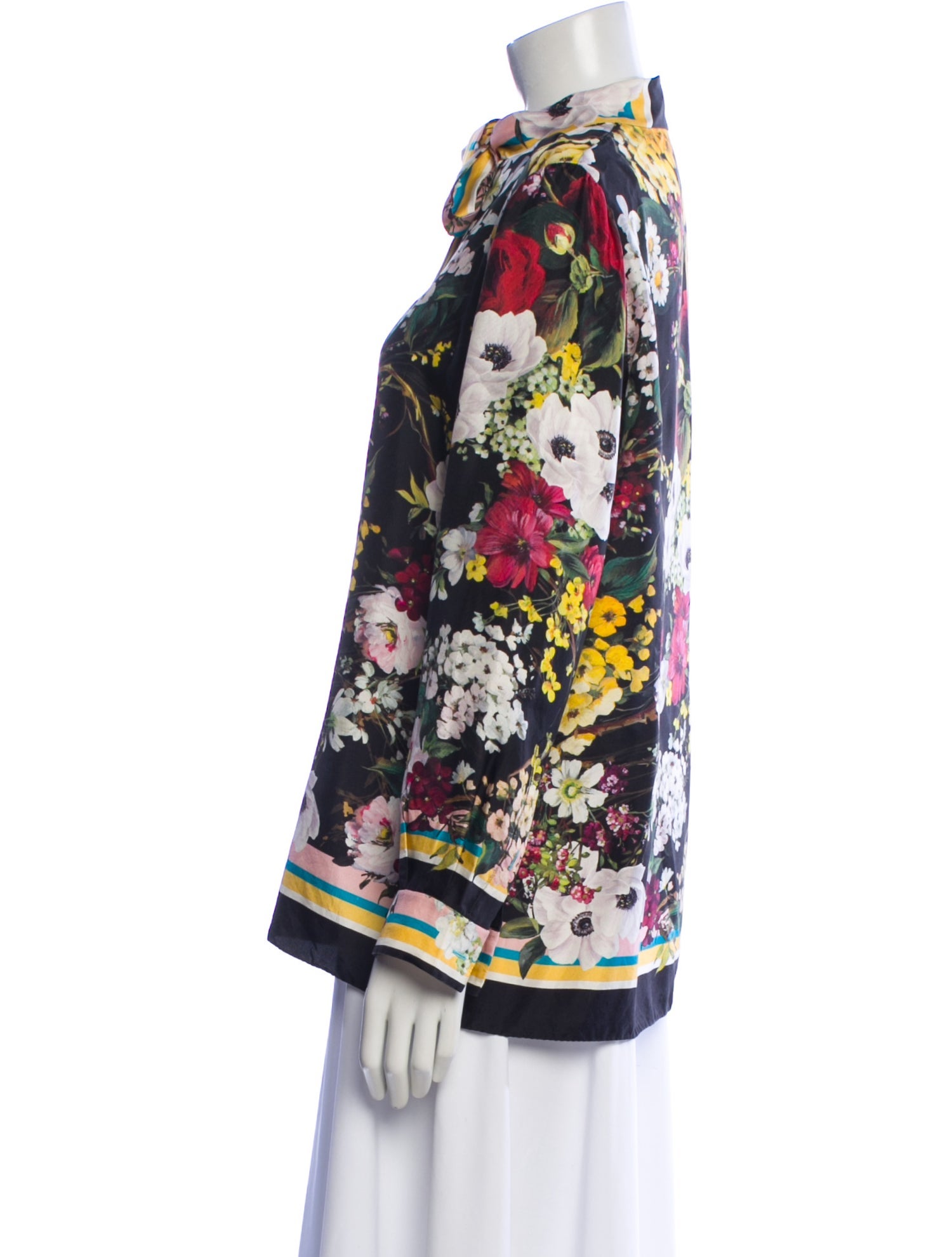 Dolce & Gabbana Silk Floral Print Blouse