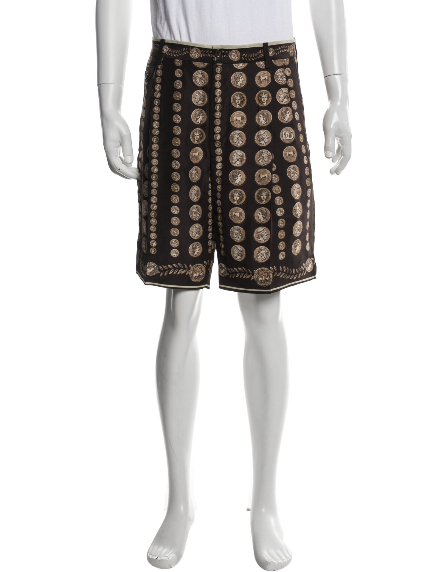 Dolce & Gabbana Silk Flat Front Shorts