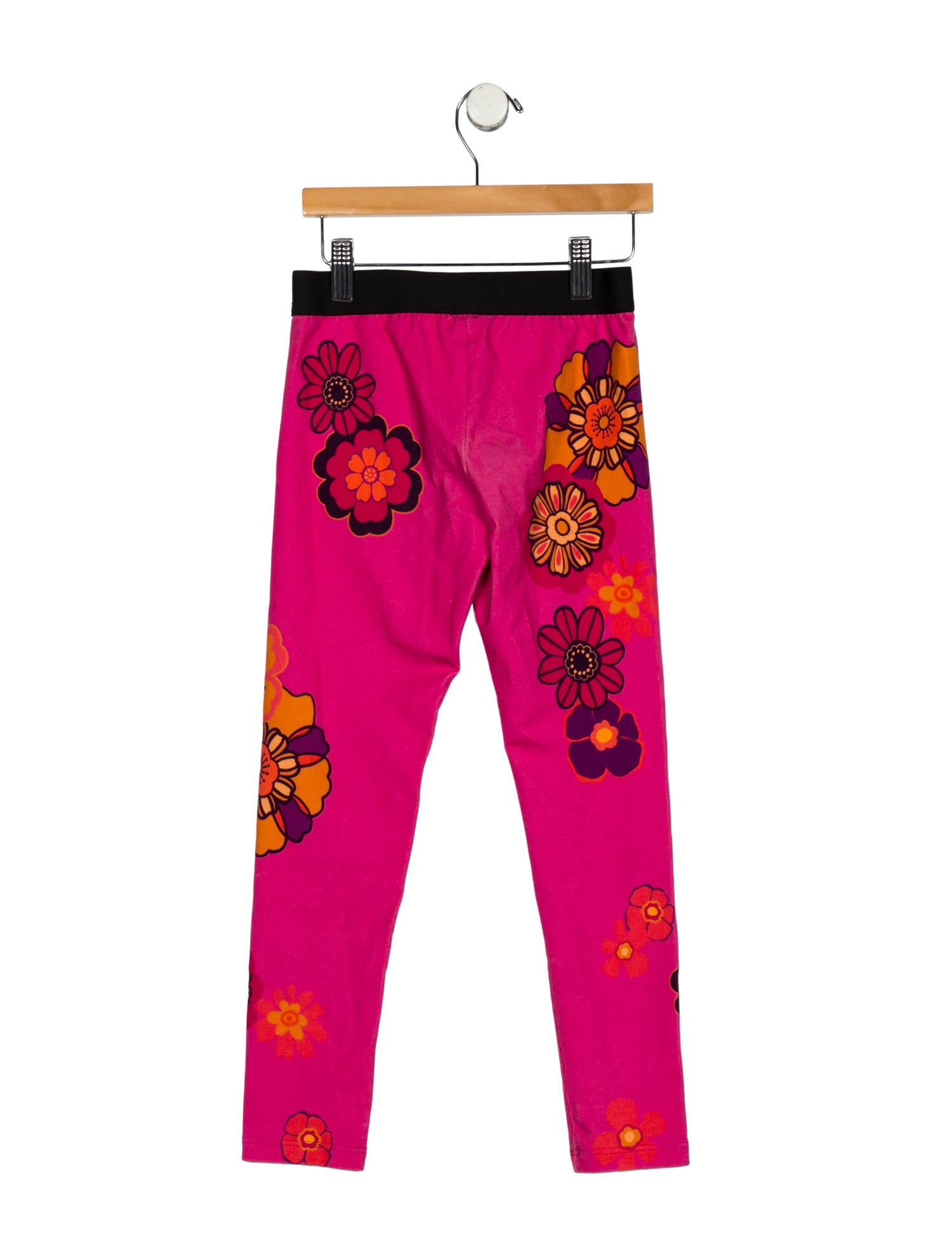 Dolce & Gabbana Pink and multicolor patterned leggings with elastic waist