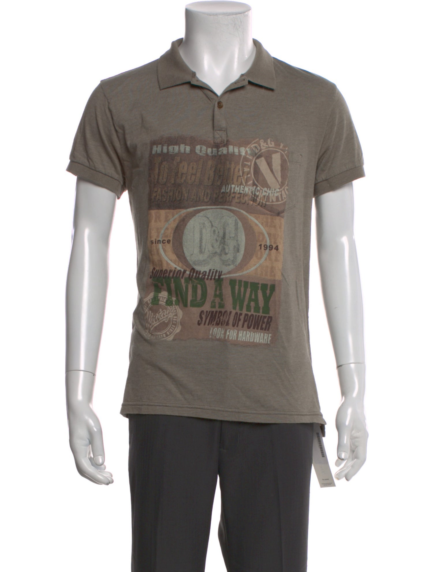 Dolce & Gabbana Graphic Print Collar Polo Shirt