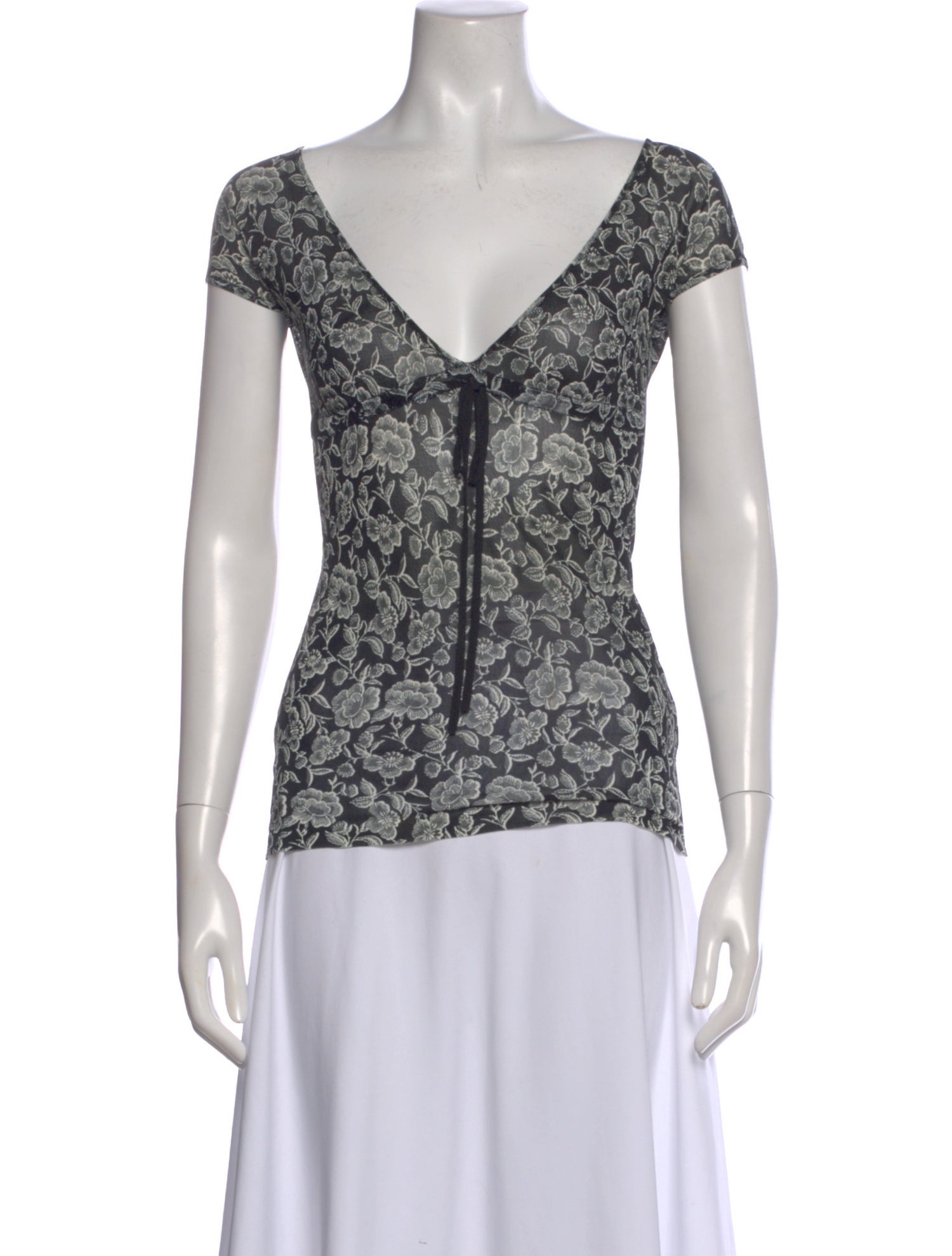 Dolce & Gabbana Floral Print V-Neck Top