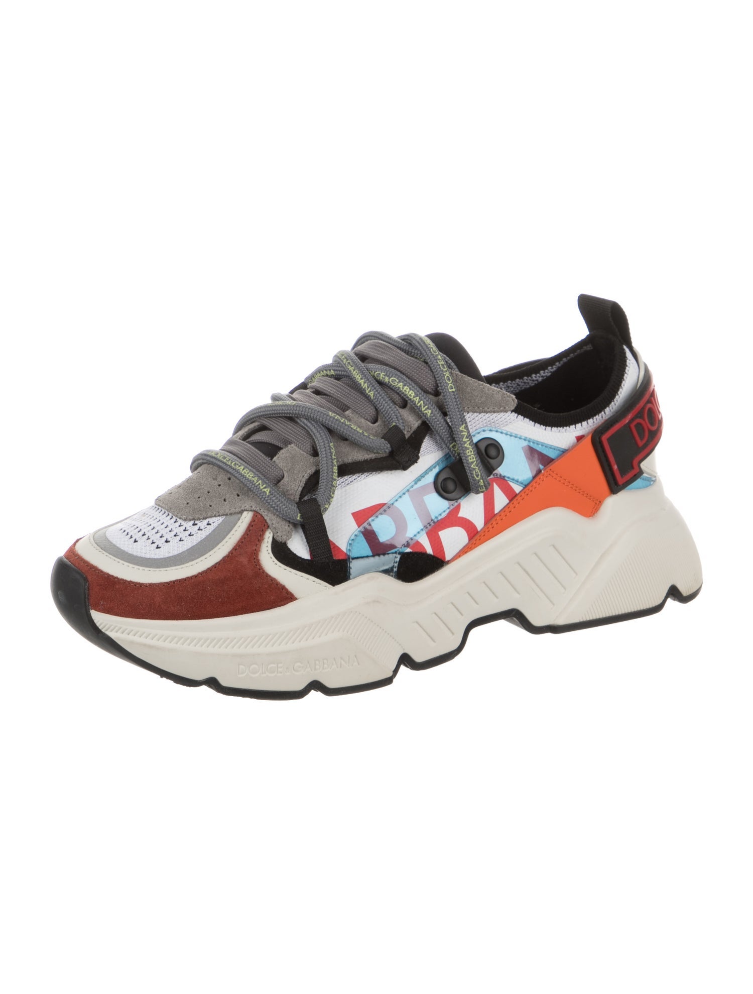 Dolce & Gabbana Leather Patterned Athletic Sneakers