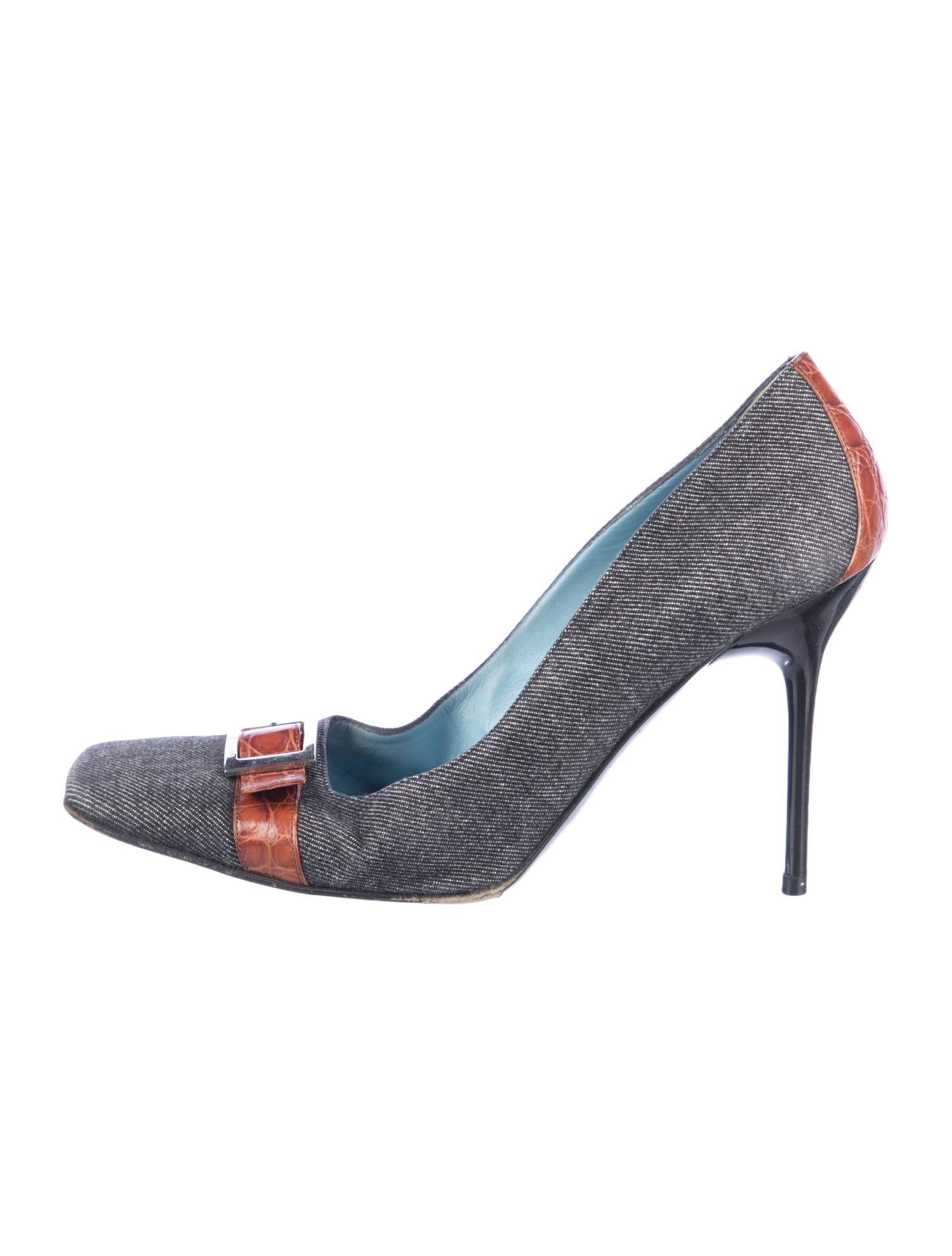 Dolce & Gabbana Canvas Colorblock Pattern Pumps