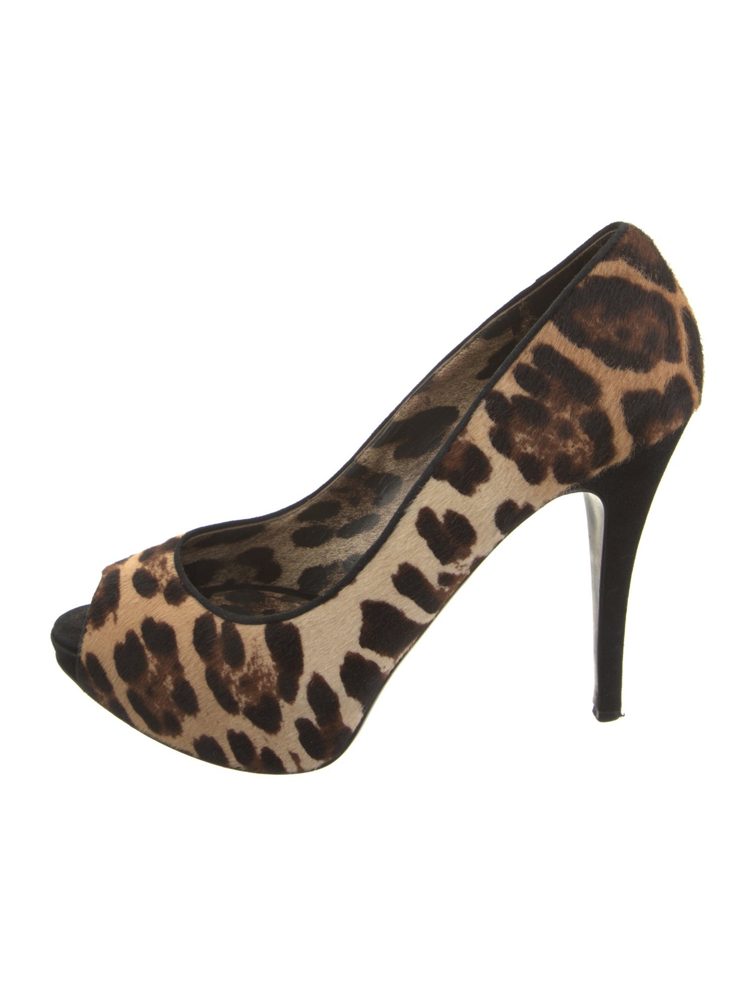 Dolce & Gabbana Ponyhair Animal Print Sandals