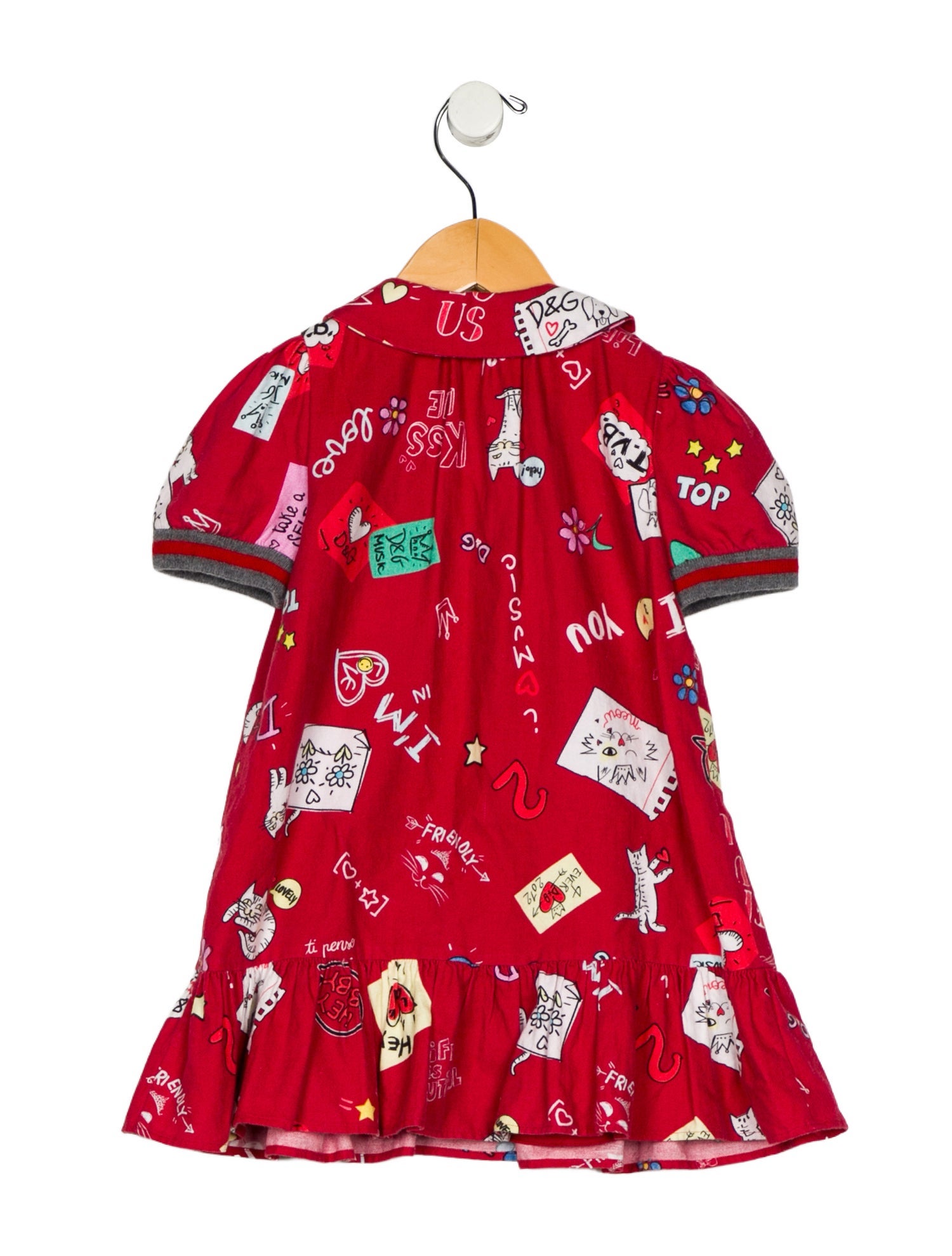 Dolce & Gabbana Cotton red patterned short sleeve dress