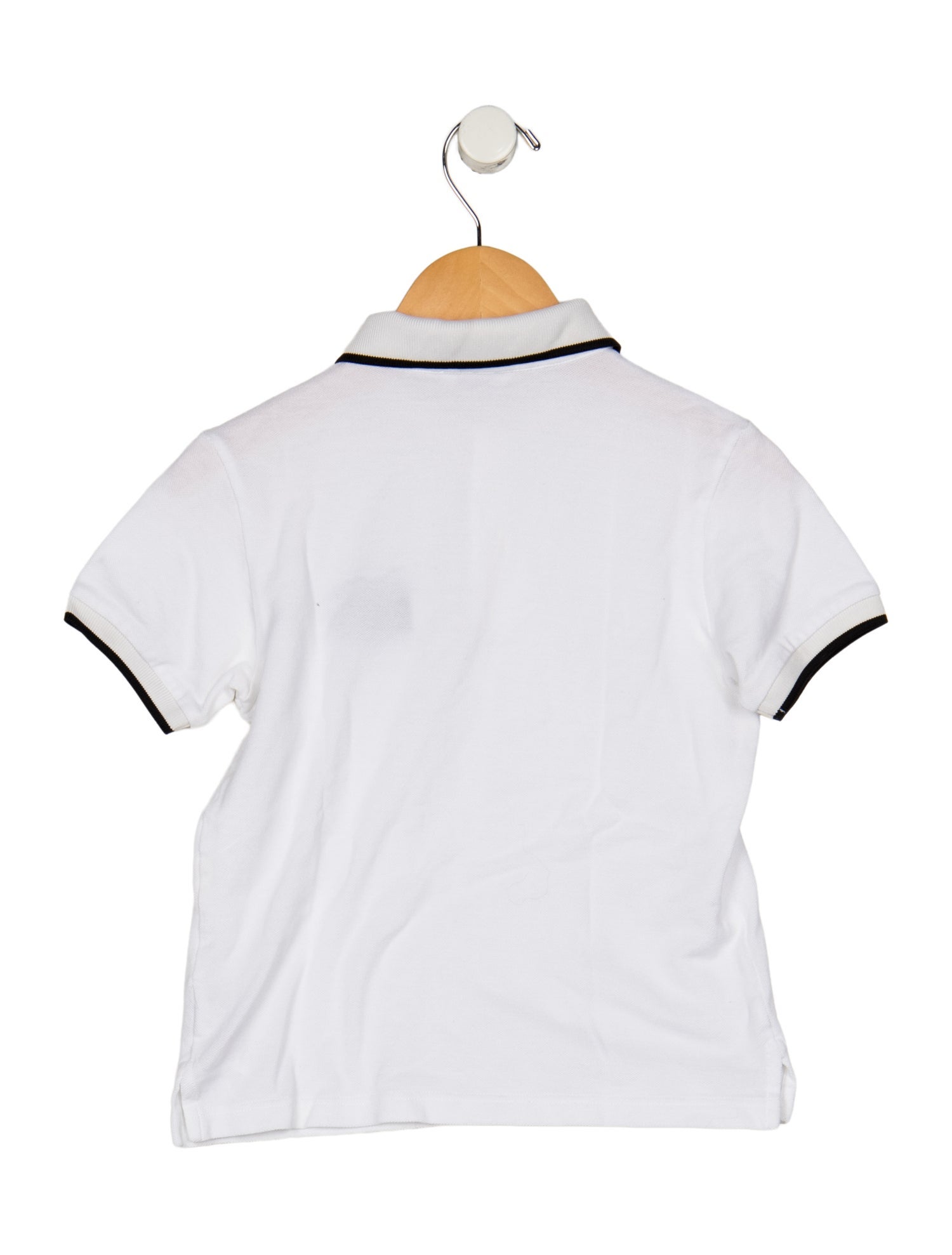 Dolce & Gabbana Cotton white and black patterned short sleeve polo shirt with embroidery accents