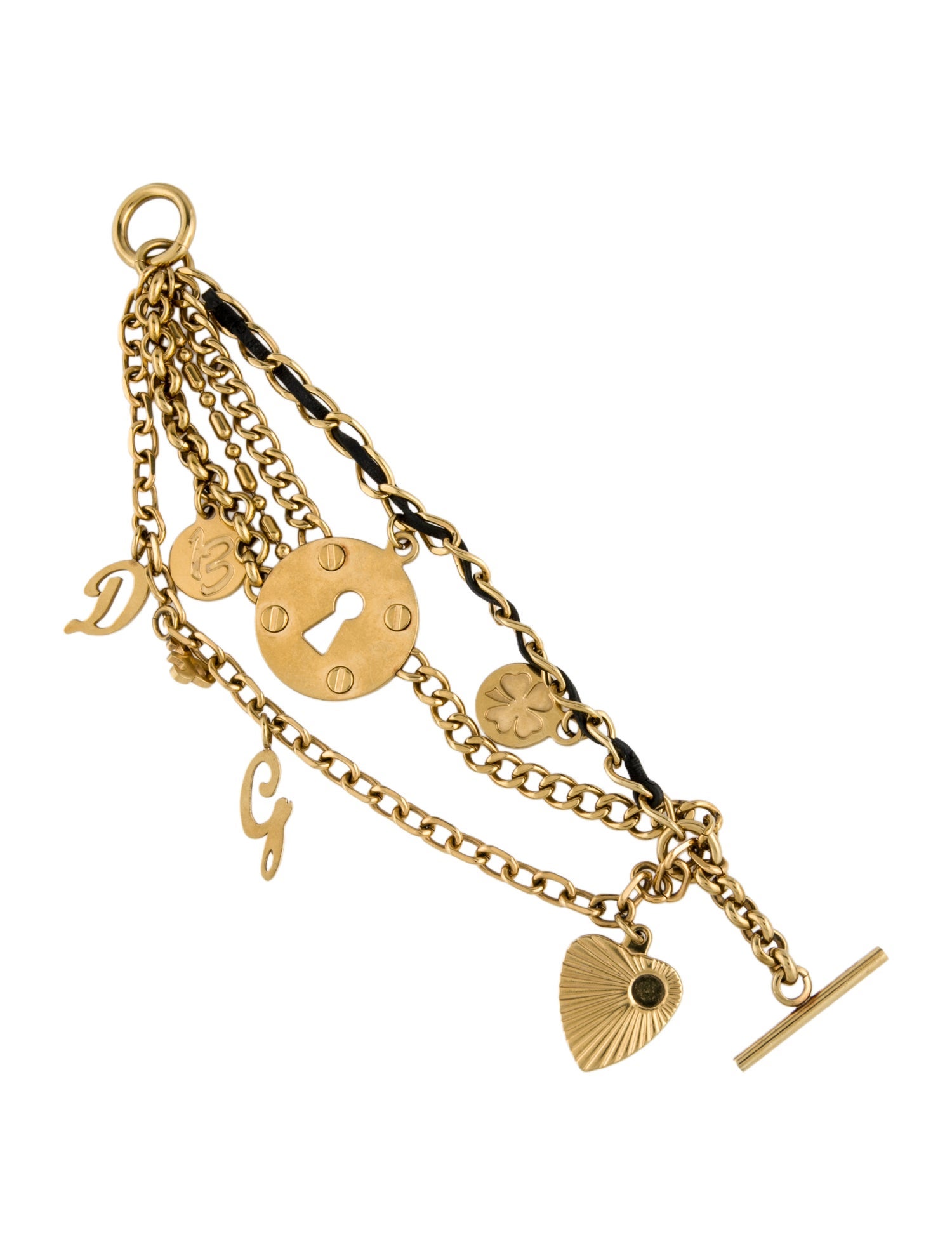 Dolce & Gabbana Leather Charm Bracelet