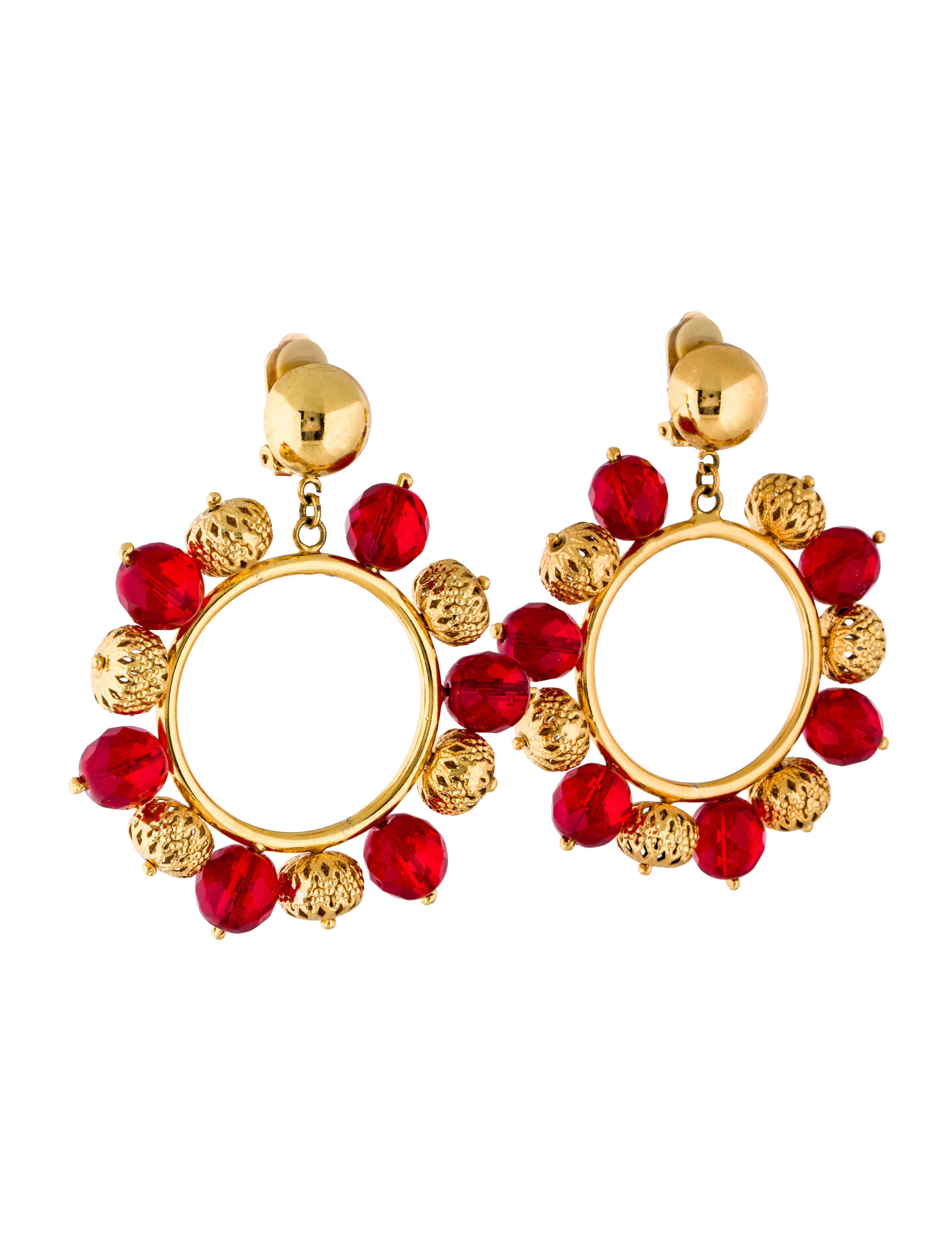 Dolce & Gabbana Beaded Hoop Earrings Earrings DAG58645 The RealReal