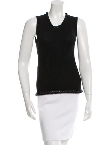 Dolce & Gabbana Rib Knit Sleeveless Top