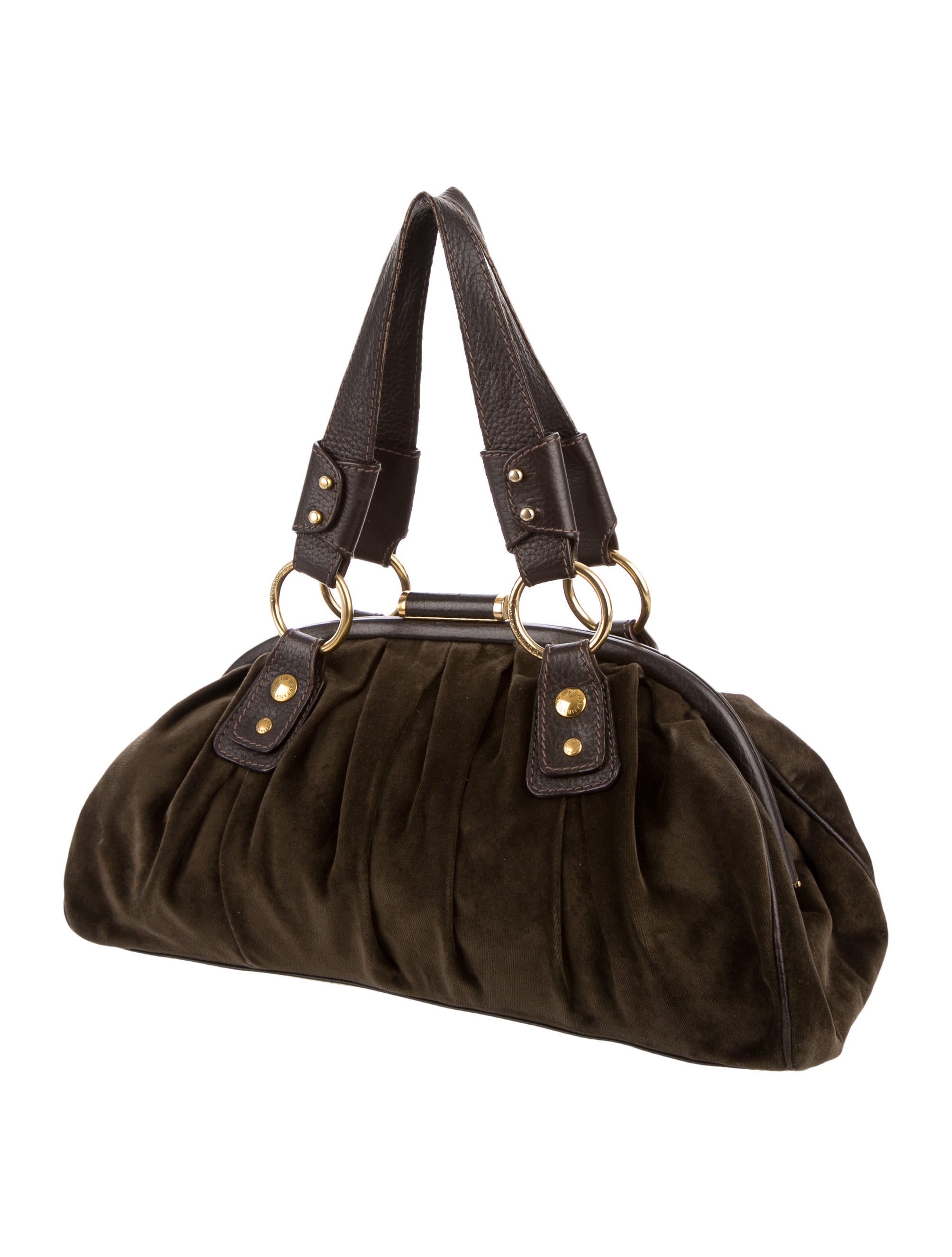 Dolce & Gabbana LeatherTrimmed Velvet Shoulder Bag Handbags