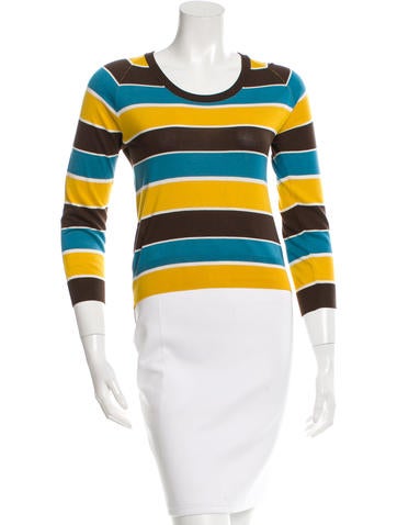 Dolce & Gabbana Striped Silk Knit Top