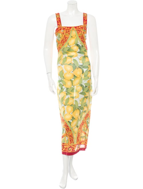 Dolce & Gabbana Silk Lemon Print Dress Set