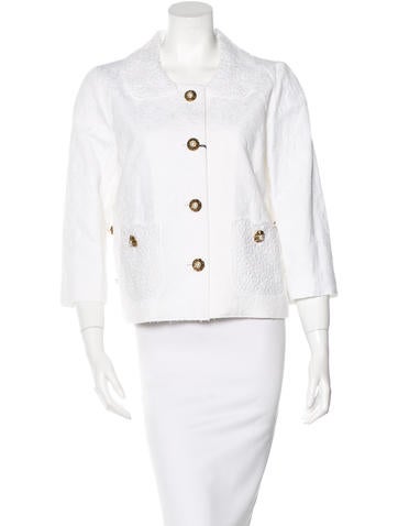 Dolce & Gabbana Crochet-Accented Matelassé Jacket w/ Tags