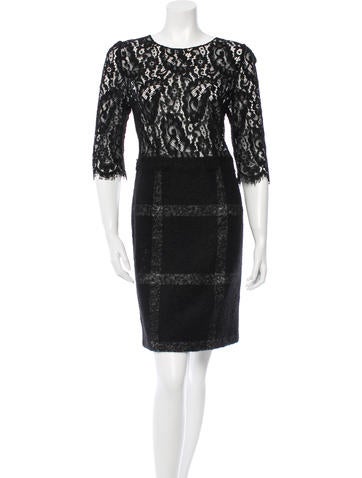 Dolce & Gabbana Lace Shift Sleeve Dress