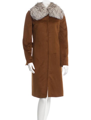 Dolce & Gabbana Fox Fur-Trimmed Angora Coat