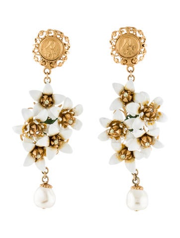 Dolce & Gabbana Madonna & Floral Chandelier Earrings