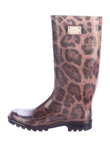 Dolce & Gabbana Leopard Knee-High Rain Boots