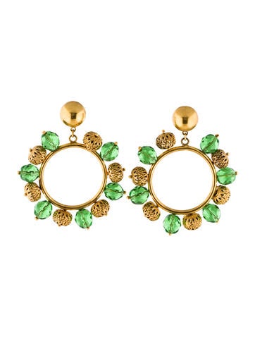 Dolce & Gabbana Beaded Hoop Clip-On Earrings w/ Tags