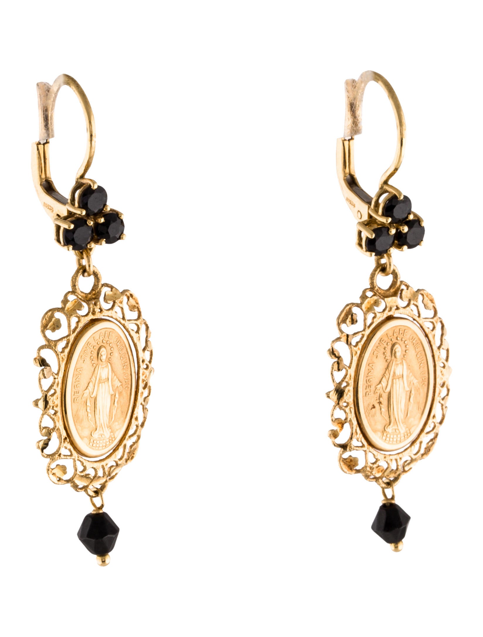 Dolce & Gabbana 18K Sapphire Madonna Filigree Earrings Earrings